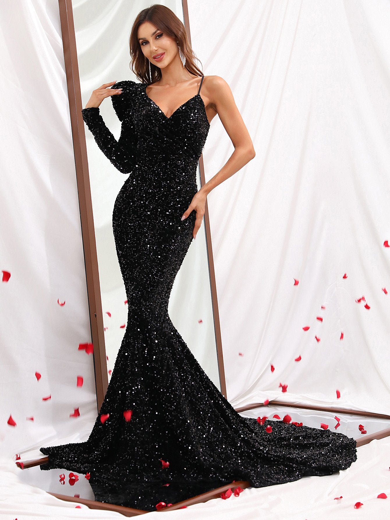 Long Mermaid Prom Dresses,Backless Prom Dress,Glittering Prom Dress –  Simidress